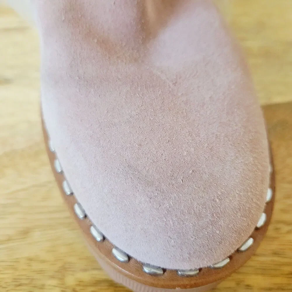 Vince Camuto Suede Leather Chelsea Lug Malva Pink Boots Size 9M